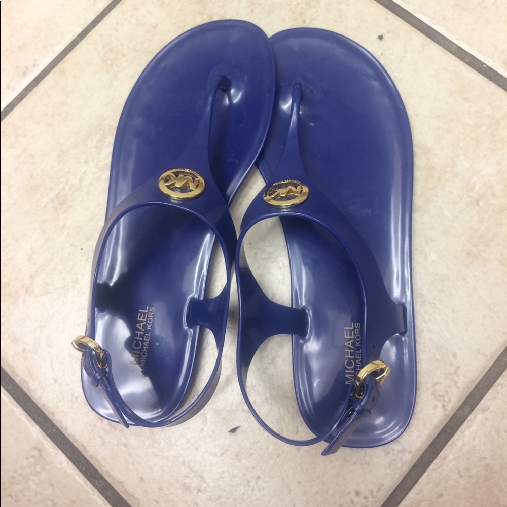 Blue Michael Kors Sandals Gold Vintage 2000s